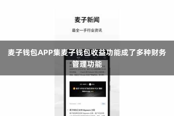 麦子钱包APP集麦子钱包收益功能成了多种财务管理功能